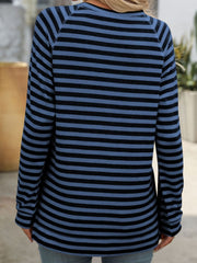 Women’s Classic Striped Long Sleeve Tee – Everyday Comfort with a Timeless Look - Fashlot