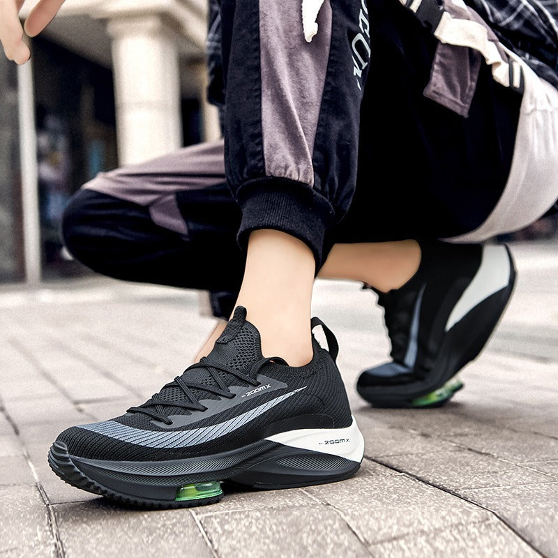 Men’s Black White Air Cushion Running Shoes – Lightweight, Breathable, High-Performance Sneakers - Fashlot