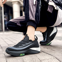 Men’s Black White Air Cushion Running Shoes – Lightweight, Breathable, High-Performance Sneakers - Fashlot