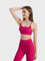 Women’s Crisscross Back Scoop Neck Active Cami – With Removable Pads - Fashlot