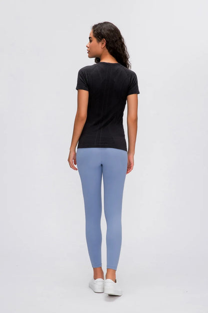 Women's Active T-Shirt – Short Sleeve Round Neck Sports Top for Workouts - Fashlot