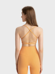 Women’s Crisscross Back Scoop Neck Active Cami – With Removable Pads - Fashlot