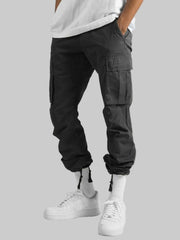 Men’s Full Size Drawstring Cargo Pants Black – Built for Comfort & Everyday Wear - Fashlot