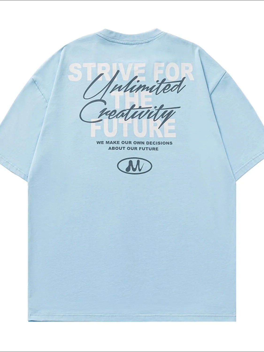 Men’s Blue Plus Size Letter Graphic Round Neck Half Sleeve T-Shirt – Comfort Meets Style - Fashlot