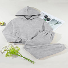 Dropped Shoulder Long Sleeve Hoodie and Pants Active Set - Fashlot