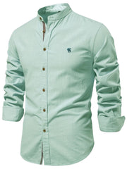 Men’s Full Size Button Down Embroidered Shirt – Plus Size Comfort Meets Classic Style - Fashlot