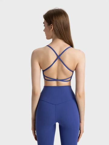 Women’s Crisscross Back Scoop Neck Active Cami – With Removable Pads - Fashlot