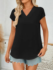 Women’s V-Neck Cap Sleeve Blouse – Light, Feminine & Easy to Style - Fashlot