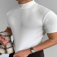 Men’s Plus Size Mock Neck Short Sleeve T-Shirt – Clean, Modern & Comfortable Fit - Fashlot 