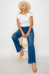 Full Size Cat’s Whiskers Fade High Rise Straight Women’s Jeans Chair - Fashlot
