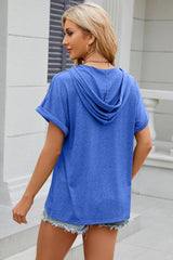 Women’s Stretch Hooded Short Sleeve Tee – Sporty, Soft & Ready for On-the-Go Comfort - Fashlot