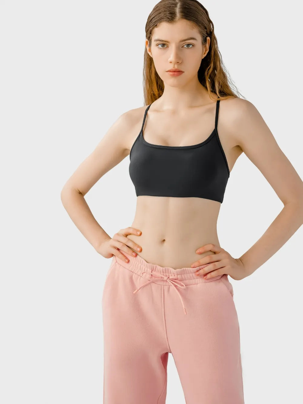 Women’s Crisscross Back Scoop Neck Active Cami – With Removable Pads - Fashlot