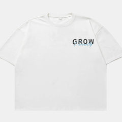 Men’s White Front Plus Size Letter Graphic Round Neck Half Sleeve T-Shirt – Comfort Meets Style - Fashlot