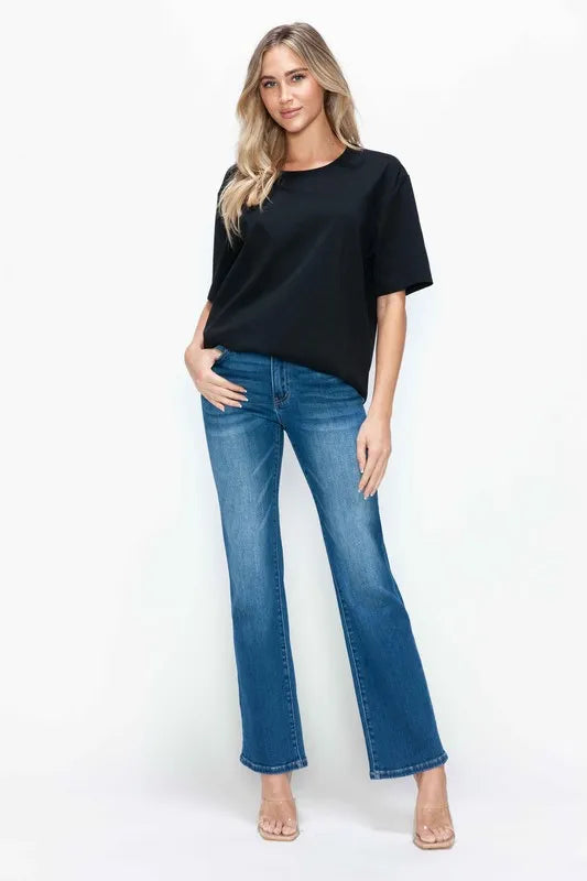 Front Full Size Cat’s Whiskers Fade High Rise Straight Women’s Jeans - Fashlot