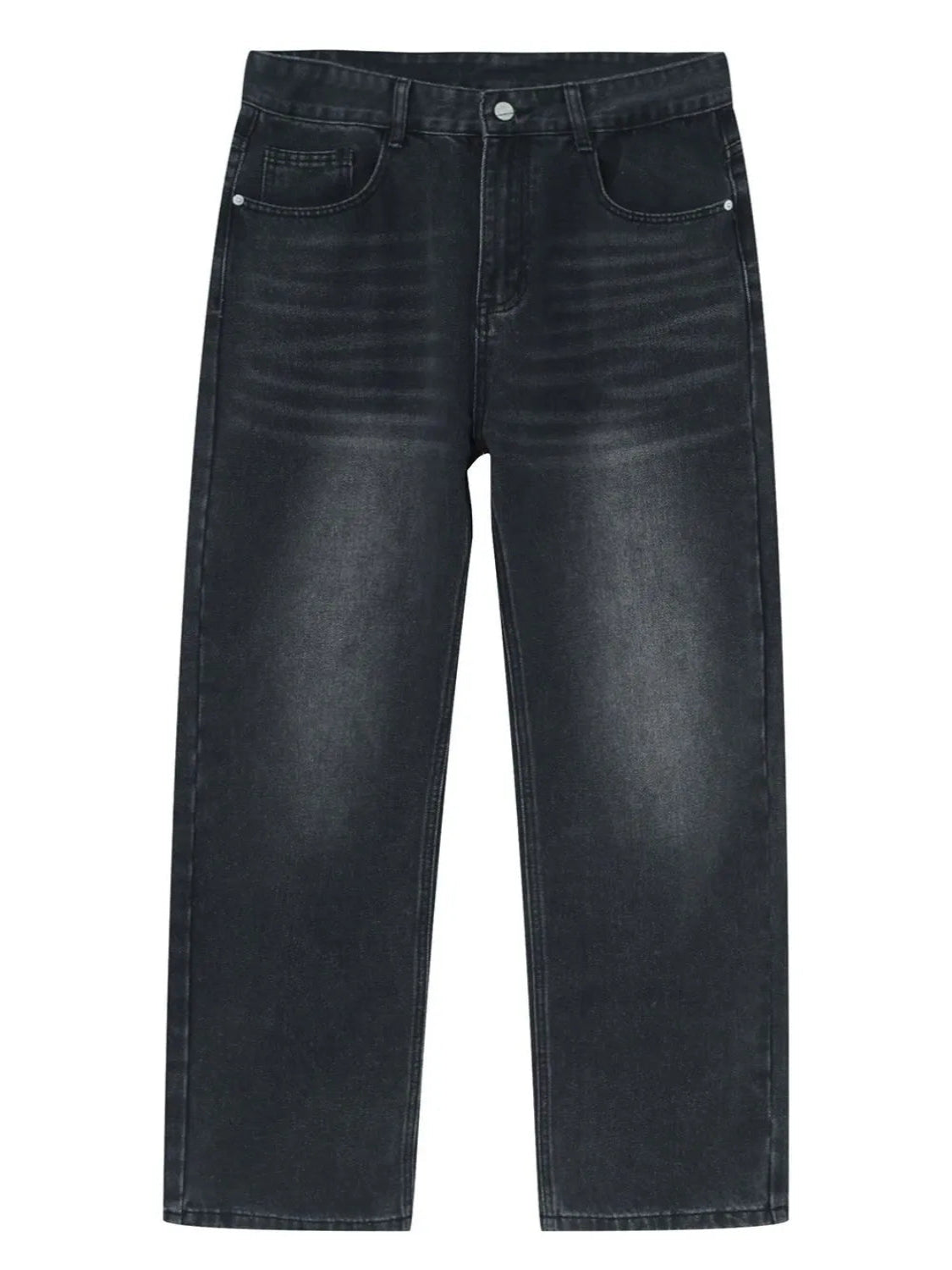Men’s Gray Straight Leg Jeans with Pockets – Classic, Comfortable & Versatile - Fashlot
