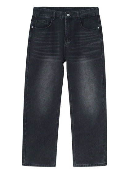 Men’s Gray Straight Leg Jeans with Pockets – Classic, Comfortable & Versatile - Fashlot