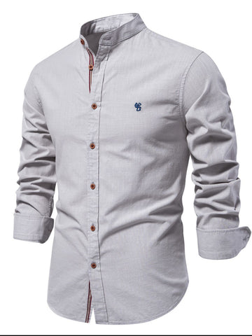 Men’s Full Size Button Down Embroidered Shirt – Plus Size Comfort Meets Classic Style - Fashlot