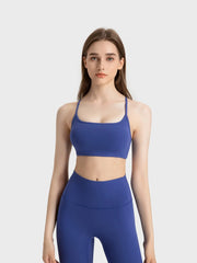 Women’s Crisscross Back Scoop Neck Active Cami – With Removable Pads - Fashlot