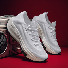 Men’s White Air Cushion Running Shoes – Lightweight, Breathable, High-Performance Sneakers - Fashlot
