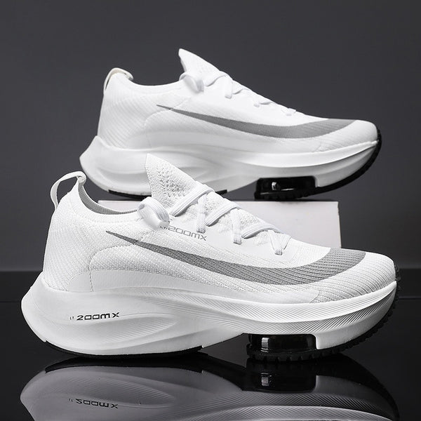 Men’s White and Gray Ultra Light Thick Soled Casual Sports Shoes - Fashlot