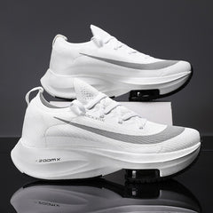 Men’s White and Gray Ultra Light Thick Soled Casual Sports Shoes - Fashlot