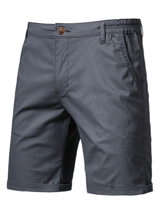 Men's Casual Elastic Waist Shorts with Pockets - Fashlot