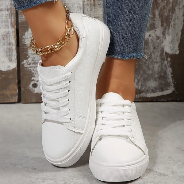 Women’s Round Toe Platform Sneakers – Elevated Comfort, Everyday Style, Easy to Wear - Fashlot
