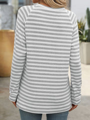 Women’s Classic Striped Long Sleeve Tee – Everyday Comfort with a Timeless Look - Fashlot