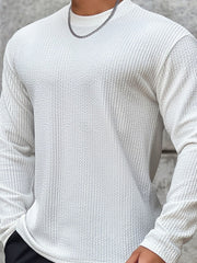 Men's Plus Size Round Neck Long Sleeve T-Shirt - Fashlot