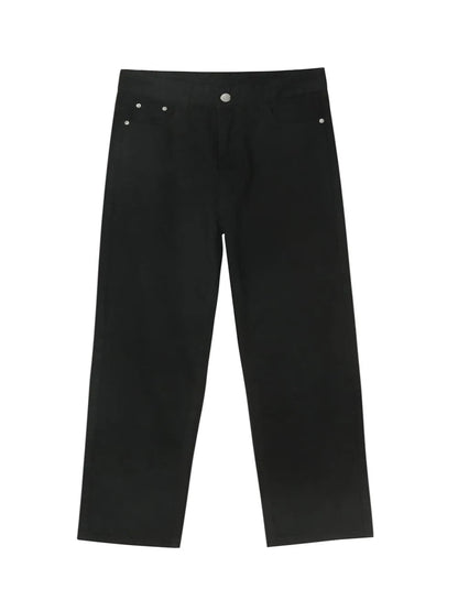 Men’s Black Straight Leg Jeans with Pockets – Classic, Comfortable & Versatile - Fashlot