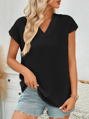Women’s V-Neck Cap Sleeve Blouse – Light, Feminine & Easy to Style - Fashlot
