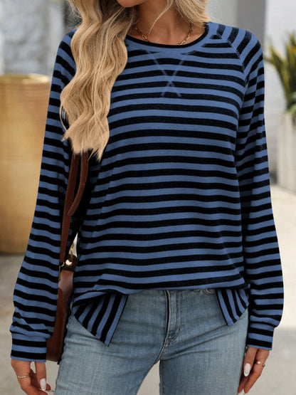 Women’s Classic Striped Long Sleeve Tee – Everyday Comfort with a Timeless Look - Fashlot