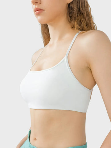 Women’s Crisscross Back Scoop Neck Active Cami – With Removable Pads - Fashlot