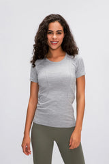 Women's Active T-Shirt – Short Sleeve Round Neck Sports Top for Workouts - Fashlot