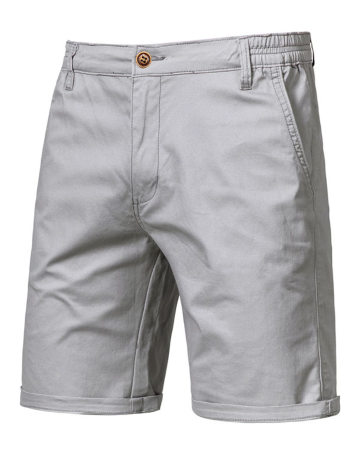 Men's Casual Elastic Waist Shorts with Pockets - Fashlot