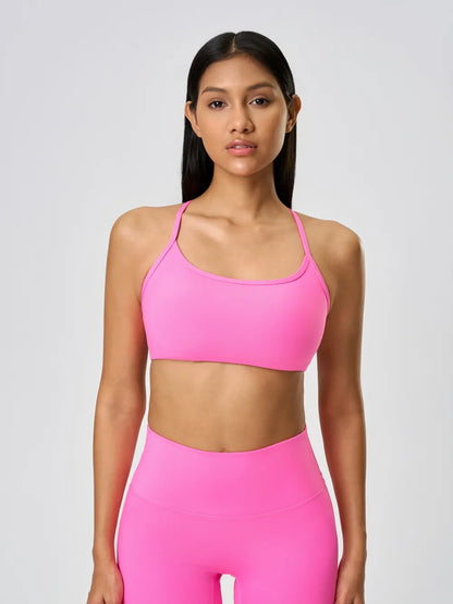Women’s Crisscross Back Scoop Neck Active Cami – With Removable Pads - Fashlot