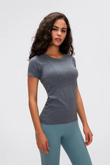 Women's Active T-Shirt – Short Sleeve Round Neck Sports Top for Workouts - Fashlot