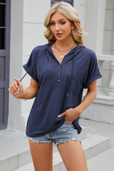 Women’s Stretch Hooded Short Sleeve Tee – Sporty, Soft & Ready for On-the-Go Comfort - Fashlot