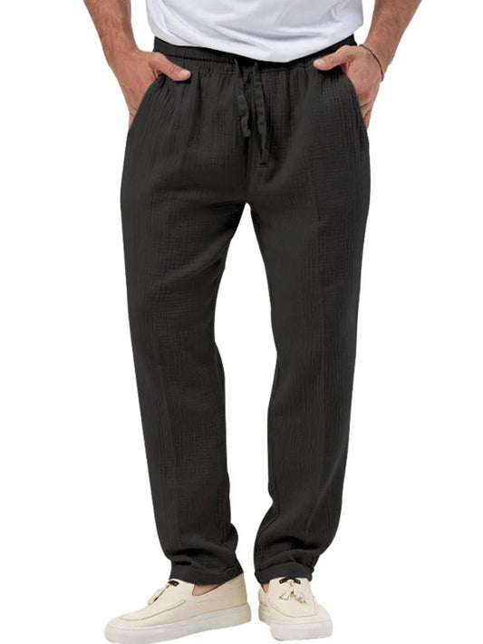 Men’s Plus Size Drawstring Waist Pants – Easy Fit, Stylish Texture, Everyday Comfort - Fashlot