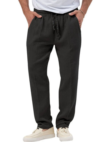 Men’s Plus Size Drawstring Waist Pants – Easy Fit, Stylish Texture, Everyday Comfort - Fashlot