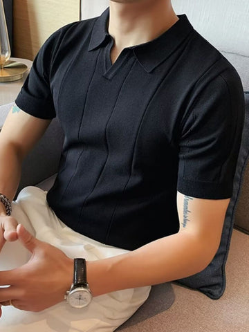 Men's Plus Size Collared Neck Short Sleeve Polo - Fashlot
