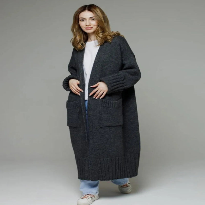 Pocketed Open Front Dropped Shoulder Cardigan for Women - Fashlot