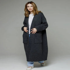 Pocketed Open Front Dropped Shoulder Cardigan for Women - Fashlot