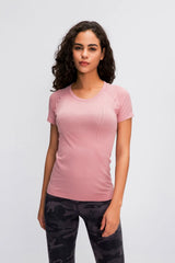 Women's Active T-Shirt – Short Sleeve Round Neck Sports Top for Workouts - Fashlot