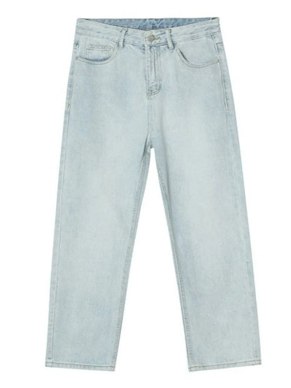 Men’s Straight Leg Light Blue Jeans with Pockets – Classic, Comfortable & Versatile - Fashlot