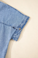 Women’s Button Down Short Sleeve Denim Dress - Classic, Clean, Effortless - Fashlot