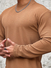 Men's Plus Size Round Neck Long Sleeve T-Shirt - Fashlot