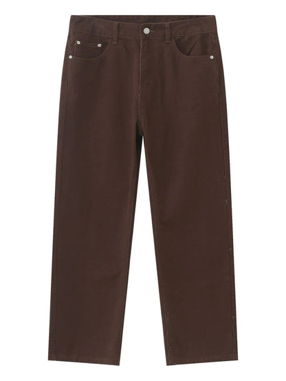 Men’s Brown Straight Leg Jeans with Pockets – Classic, Comfortable & Versatile - Fashlot