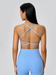 Women’s Crisscross Back Scoop Neck Active Cami – With Removable Pads - Fashlot