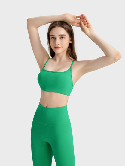 Women’s Crisscross Back Scoop Neck Active Cami – With Removable Pads - Fashlot